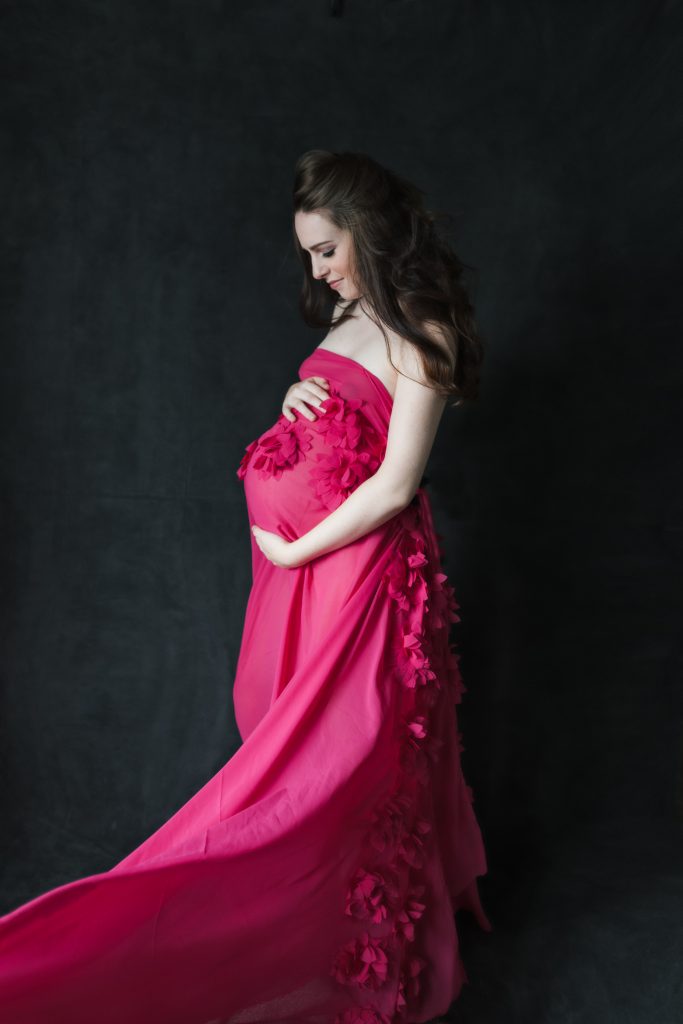 fine art classy studio maternity young mother to be of a girl