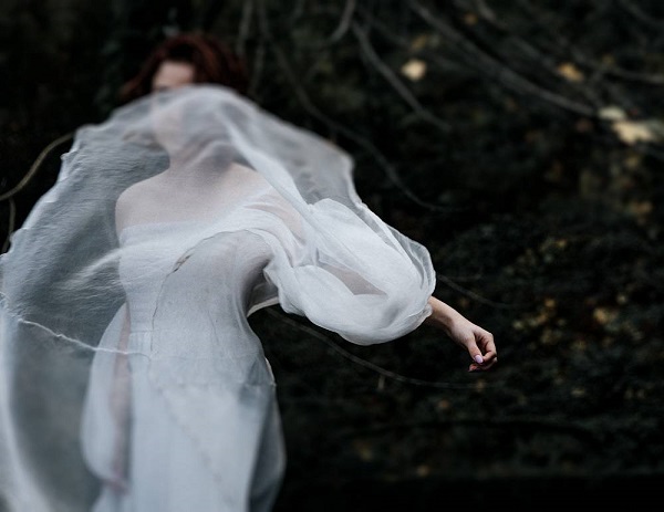 white dress in nature Portland Oregon