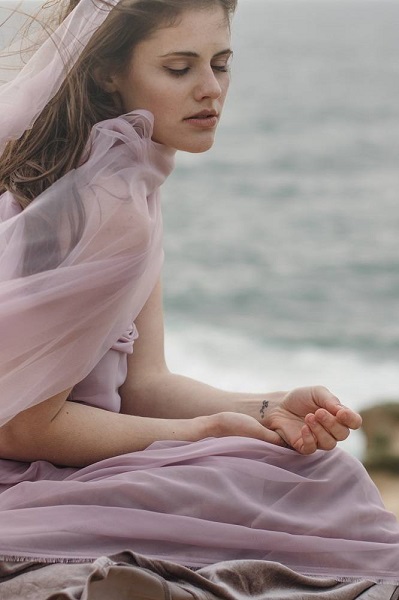 portrait woman in pink posing lifestyle timeless