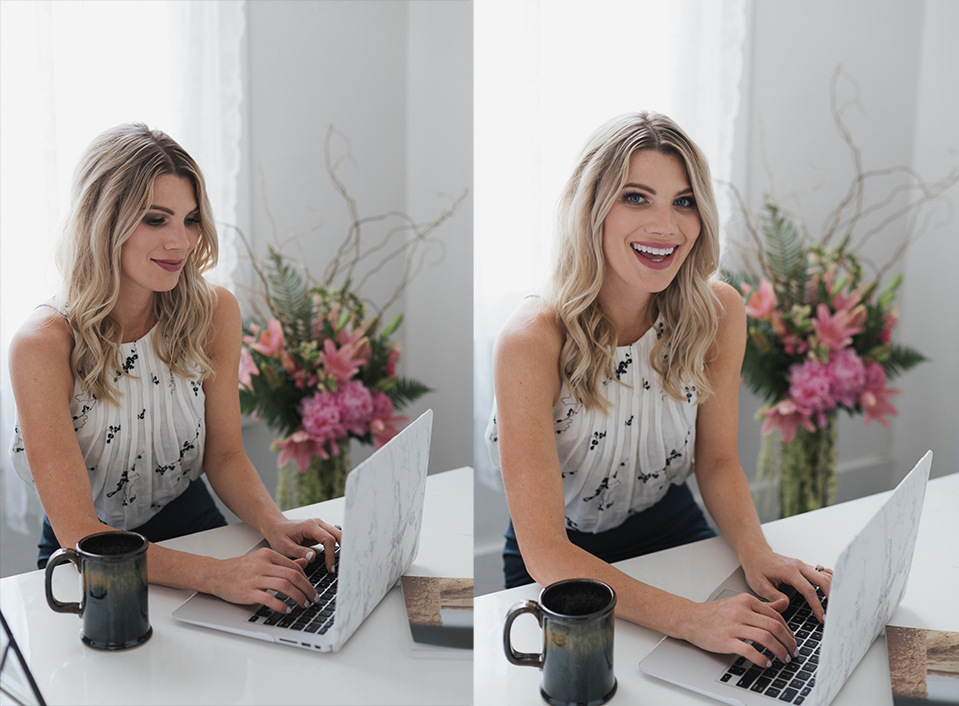 woman working on laptop personal branding