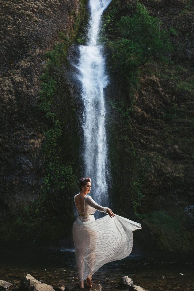 Outdoor waterfall sexy boudoir fantasy