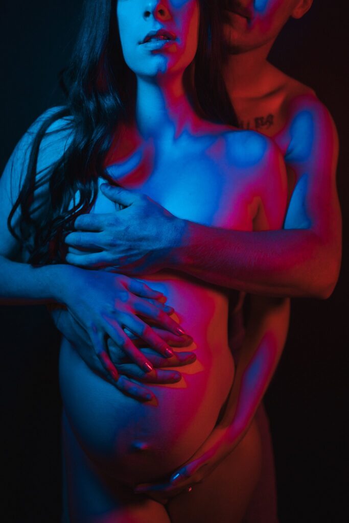 couple nude fine art neon