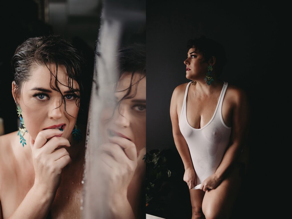 provocative brunette wet